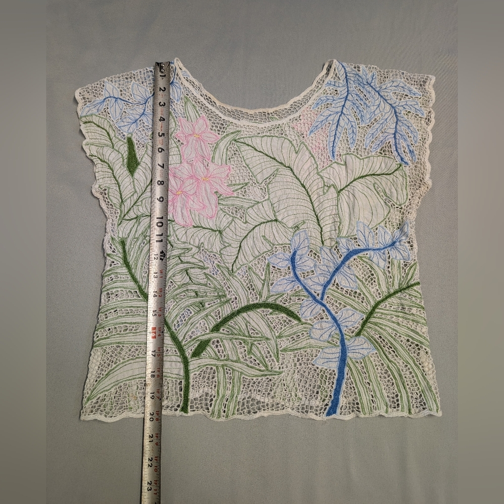 Vintage Floral Lace Women Top - Picture 7 of 8